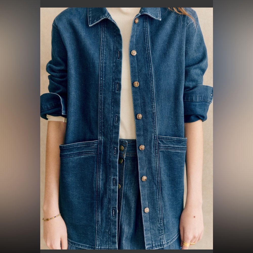 Sezane Will Jacket Indigo Denim